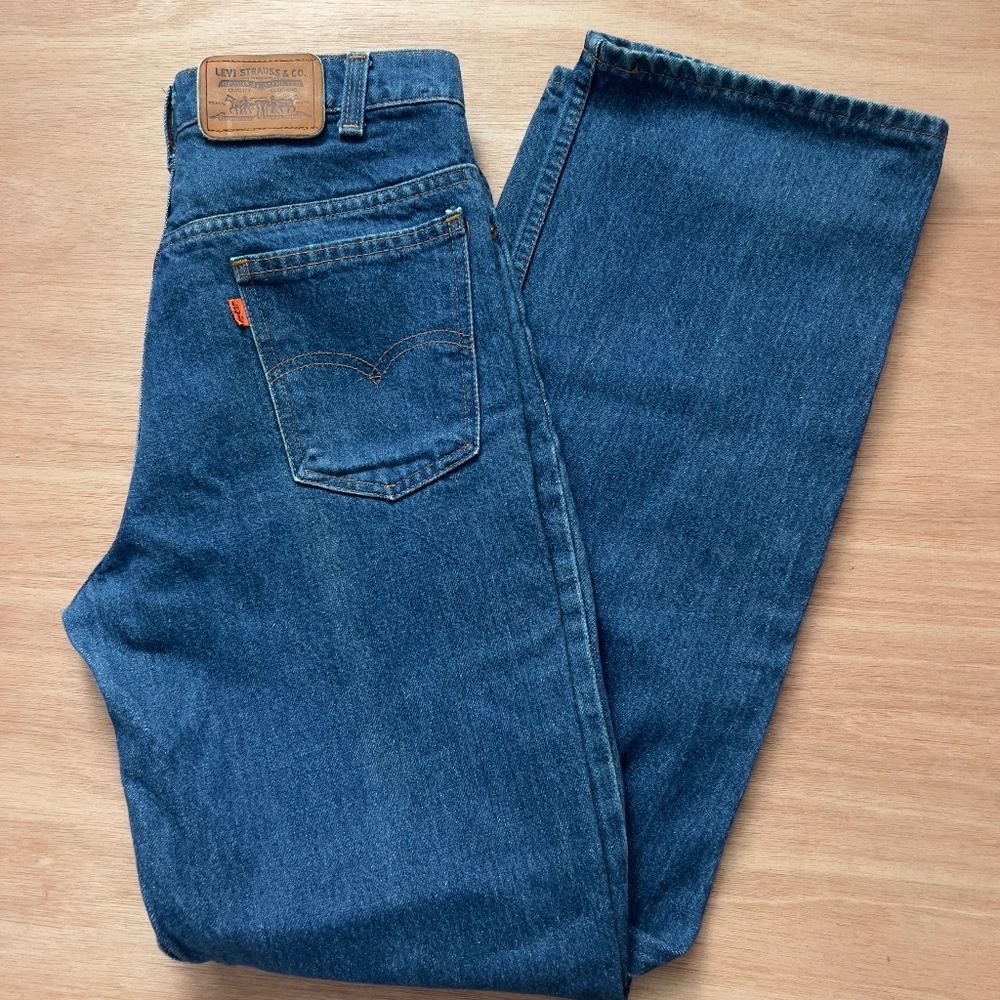 Vintage Orange Tab Levis men's denim jeans size 32x32 medium wash blue bootcut